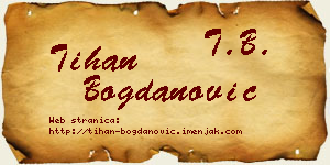 Tihan Bogdanović vizit kartica